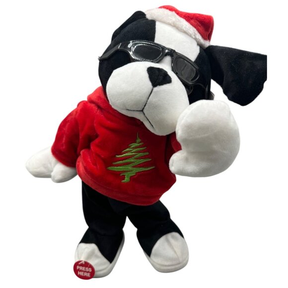 Merry Bright Singing & Dancing Bulldog Christmas Plush Toy 14" Tall READ - Picture 1 of 9